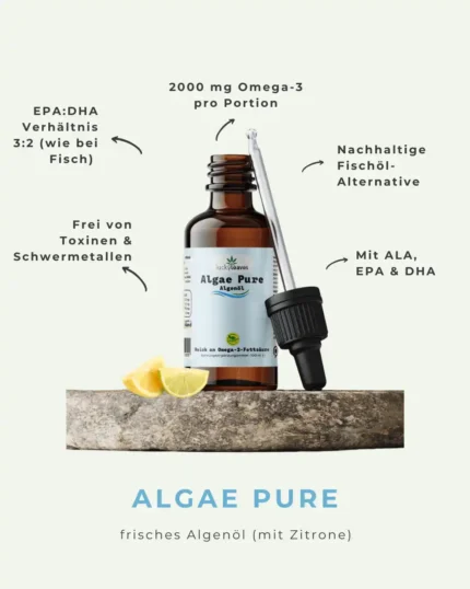 Infografik Vorteile von Algenöl ALGAE PURE