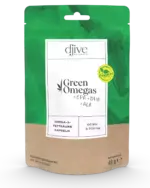 Green Omegas Omega3-Kapseln aus Hanf und Algenöl Frontansicht