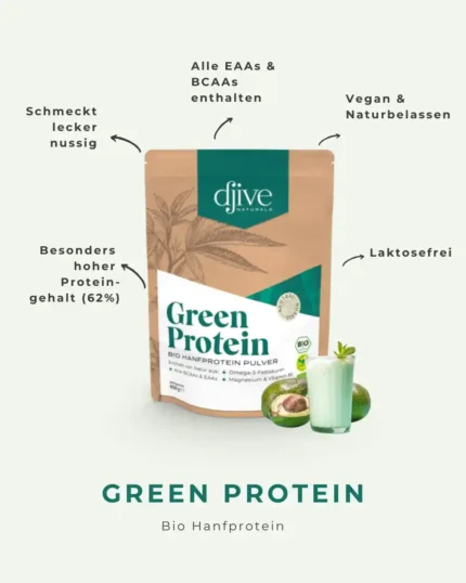Infografik Vorteile von Bio Hanfprotein GREEN PROTEIN